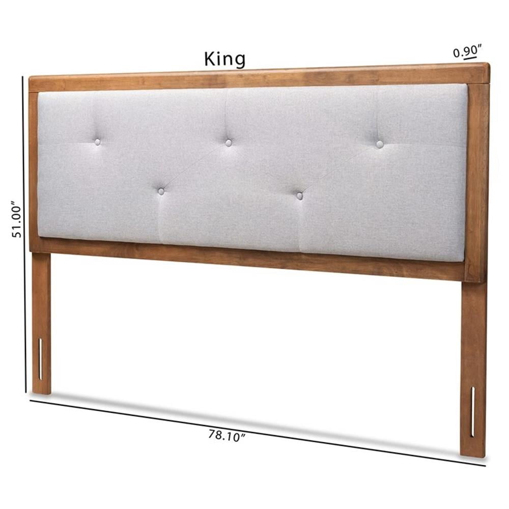 Baxton Studio Abner Light Gray and Brown Finished Wood Queen Size Headboard