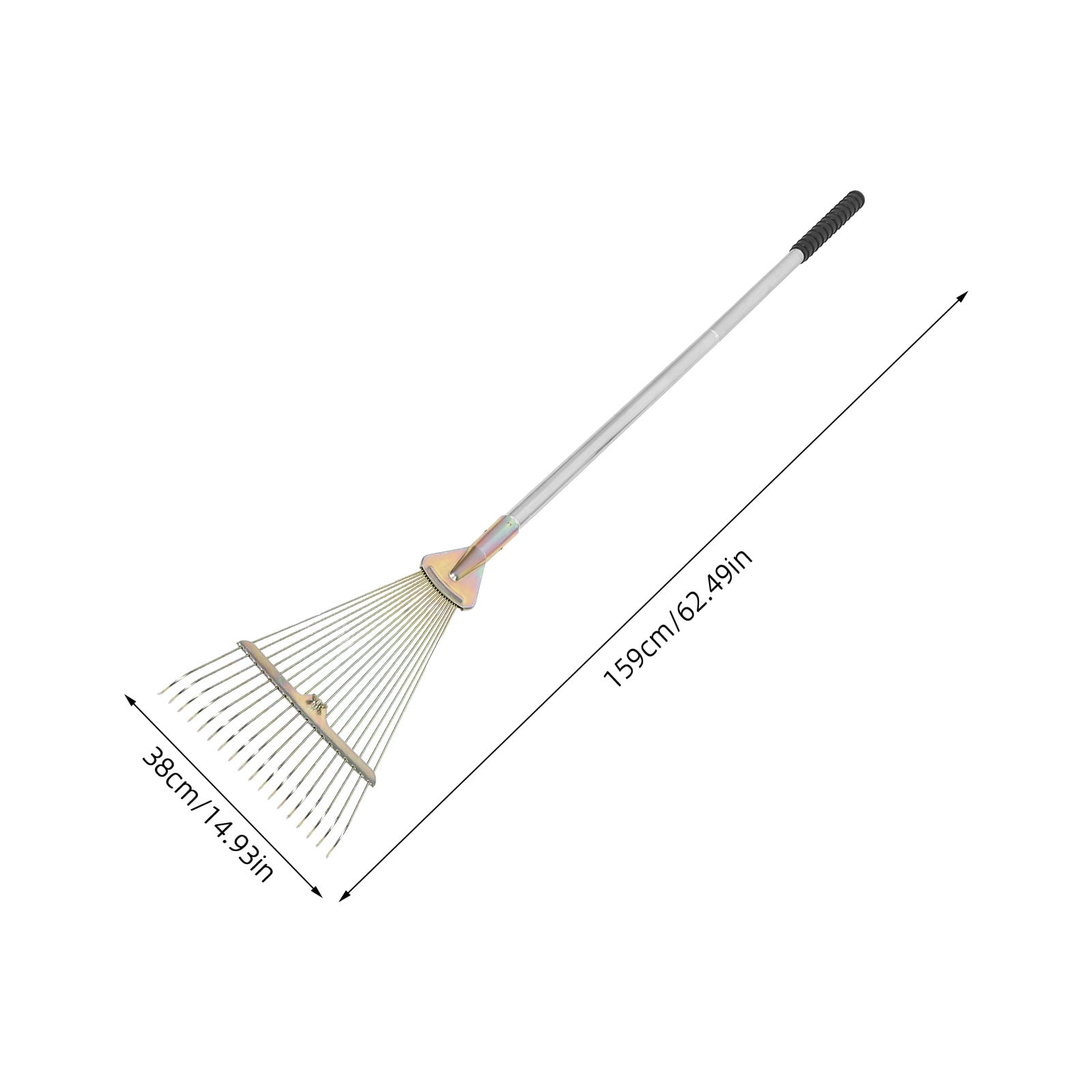 Tineasur Stainless Steel Grass Rake 1Set Silver Garden Tool For Lawn Yard Outdoor Gardening