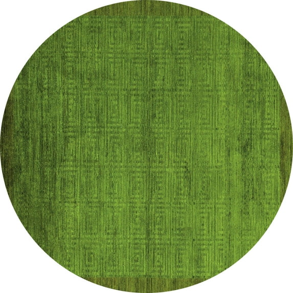 Ahgly Company Indoor Round Abstract Turquoise Blue Modern Area Rugs, 4' Round