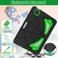 thumbnail image 5 of Dteck Case for iPad Pro 11 inch 4th/3rd/2nd/1st Gen/iPad Air 4th/5th Gen 10.9",Shockproof Rugged Rubber Kids Friendly Case Pencil Holder Stand Cover for iPad Pro 11 2022/2021/2020/2018,Black+Green, 5 of 8