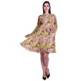 thumbnail image 2 of Moomaya Womens Long Sleeve Printed Knee Length Dress Flared Flowy Summer Dress, 2 of 6