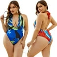 thumbnail image 4 of Women's Halter Bandage Deep V Neck One Piece Monokini Swimsuit Swimwear, 4 of 4