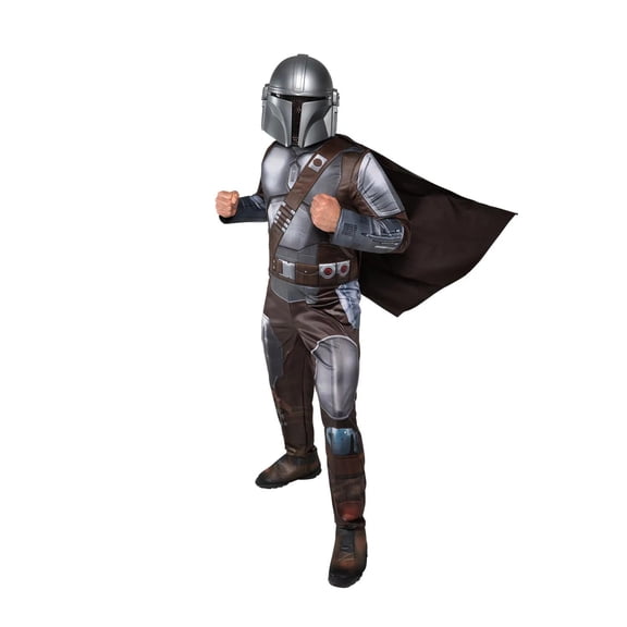 Jazwares Mens Qualux Star Wars: The Mandalorian and Grogu Mandalorian Jumpsuit Costume - Size Large - Silver