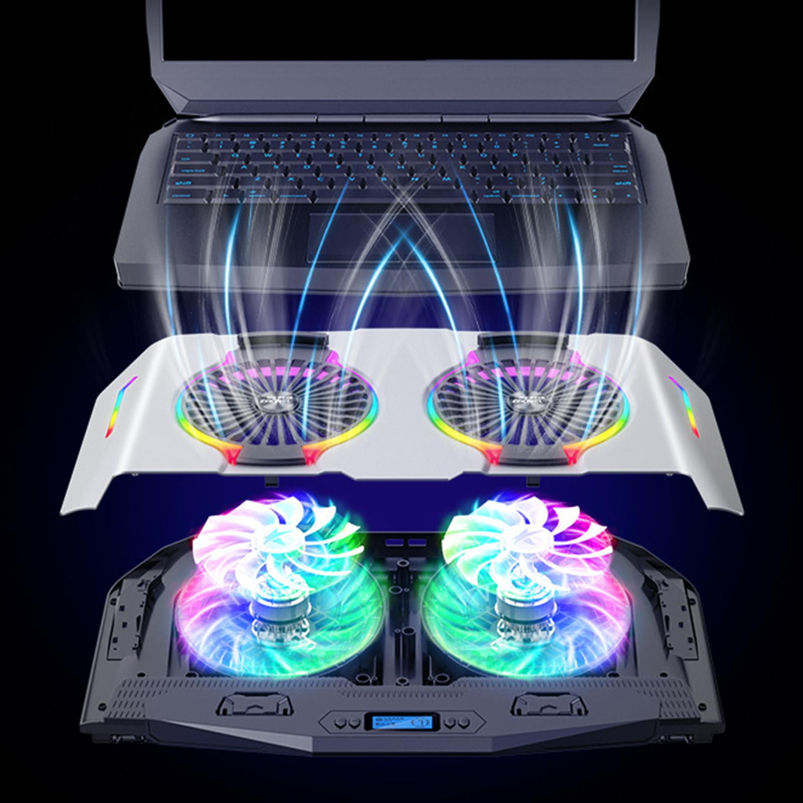 Wzmzjy harayaa Laptop Cooling, Laptop Cooling Pad, Laptop Cooler with 2 Quiet Fans, Silver