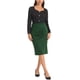 thumbnail image 2 of Falda lápiz de trabajo para mujeres INSPIRE CHIC, elástica, de cintura alta, con fruncido, estilo bodycon, midi, 2XL, verde oscuro, 2 of 6