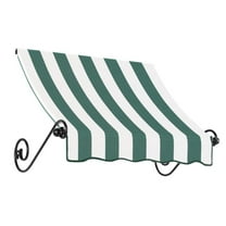 Awntech 4.375 ft Charleston Fixed Awning Acrylic Fabric, Forest/White Stripe