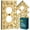 Brass Gold, variant on Rio Salto Floral Collection Brushed Brass Gold Double Rocker Light Switch Cover 2-Gang Midsize -- 2 Pack Metal Wall Plate 5" x 5" Heavy-Gauge Luxury Decorative Switch Plate