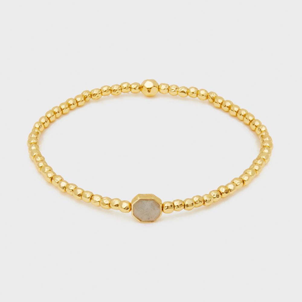 Gorjana Gorjana Power Gemstone Labradorite Charm Gold Bracelet 18920129GPKG