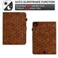 thumbnail image 2 of Embossed Folio Flip Smart Case Cover for iPad Pro 11 Inch 5th Generation 2024, Premium PU Leather Kickstand Card Slots Magnetic Auto Sleep / Wake with Pen Slot Case for iPad Pro 11 2024, Brown, 2 of 5