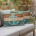thumbnail image 4 of Pack of 2 Outdoor Pillow Covers 20x12 Inch Waterproof Turquoise Anchor Throw Pillow Covers,Decorative Couch Pillow Case Sham Nautical Brown Green Retro Wood Grain Patio Pillowcases Cushion Cover, 4 of 8