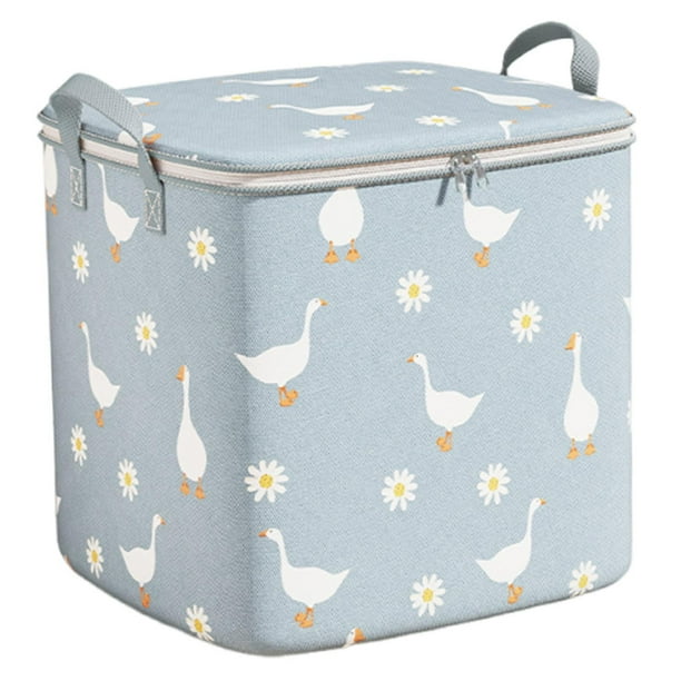 Bolsa para guardar edredones, cesta para ropa, regalo, tela no tejida versátil, asas de transporte Azul 100 L