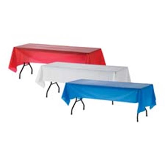 Plastic Tablecover, 54 in. x 108 in., 6-PK, Red