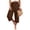Brown, variant on Women's Cotton Linen Capri Pants High Waisted Loose Fit Wide Leg Pants with Pockets Elastic Waist Summer Casual Trousers