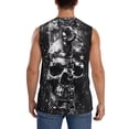 thumbnail image 4 of Lsque Chained Skull Artwork Print Men's Cotton Blend Sleeveless Muscle Shirts (S-3XL)- Moisture Wicking, Odor Protection, UPF 30+,3X-Large, 4 of 8
