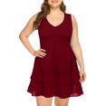 thumbnail image 1 of Mini vestido sin mangas sólido informal de verano con estilo para mujer de talla grande OAVQHLG3B Store lin121212, 1 of 4