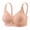 Gray, variant on Women's Leaf Jacquard Wireless Bra, Floral Lace Trim, Adjustable Wide Straps, Multi-Hook Back, Rhinestone Flower Detail, Soft Daily Support Bra