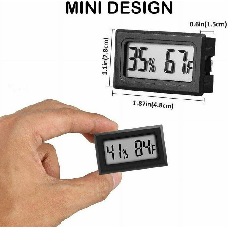 4-Pack Mini Digital Electronic Temperature Humidity Gauge Meters Indoor  Thermometer Hygrometer LCD Display Fahrenheit (℉) for Mason Jars, Growing