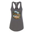 thumbnail image 2 of Wild Bobby, Paradise Surf Shack Marlin Pop Culture Ladies Racerback Tank Top, Dark Grey, Medium, 2 of 3