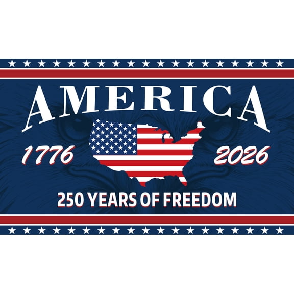 USA 250th Anniversary Flag Double-sided printing with unique pattern design 3 x 5 ft United States Semiquincentennial Independence Day for Indoor Outdoor Decoration