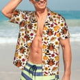 thumbnail image 7 of Bingfone Men's Short Sleeve Button Down Shirts Hawaiian turkey hat Pumpkin Printed Beach Shirt, 7 of 7