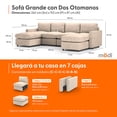 thumbnail image 2 of Sofá Seccional Modular Adapti 4 Plazas + Dos Otomanos | Beige Ostra, 2 of 9