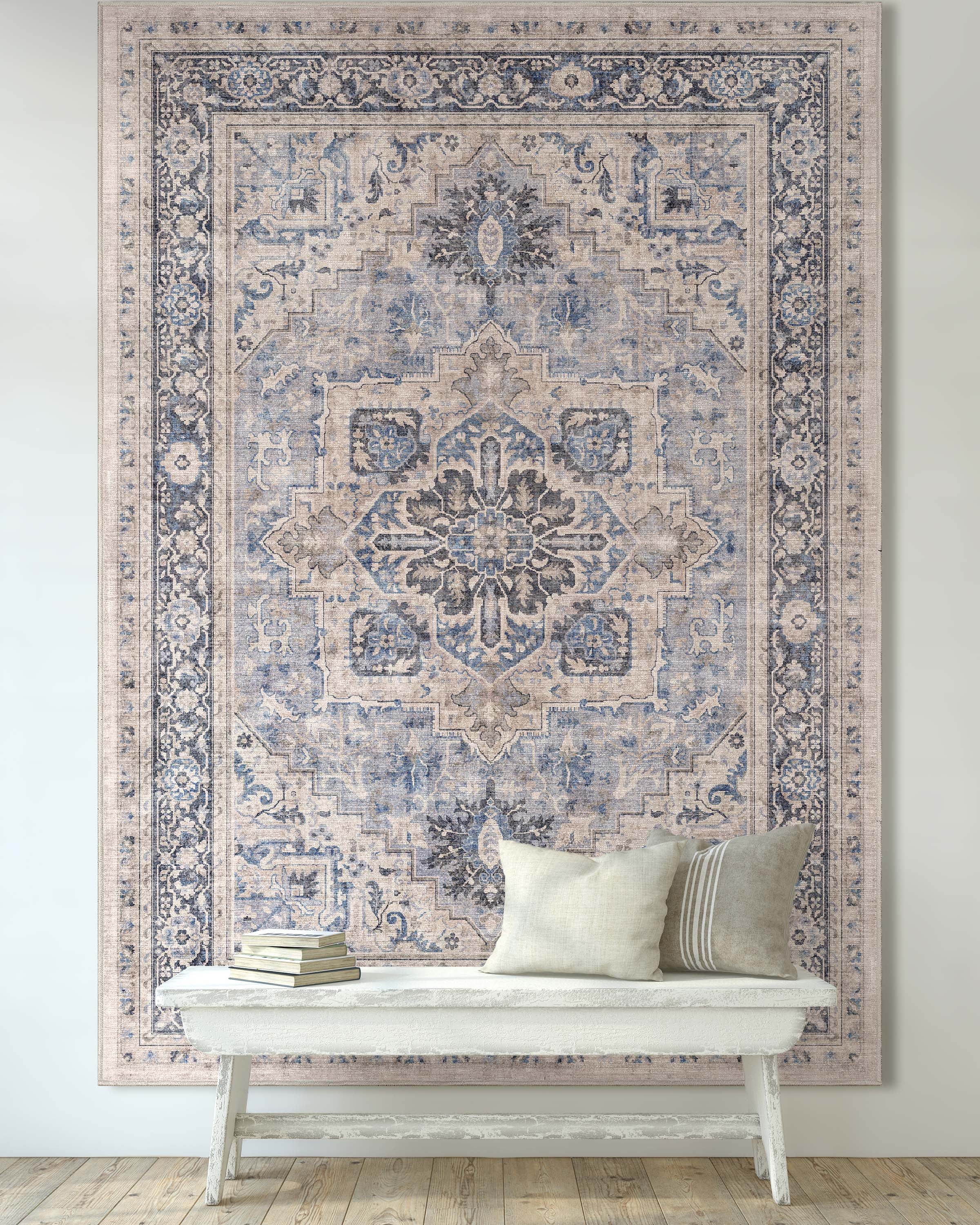 Well Woven Apollo Tirana Vintage Oriental Blue Flatweave 7'7" x 9'10" Area Rug