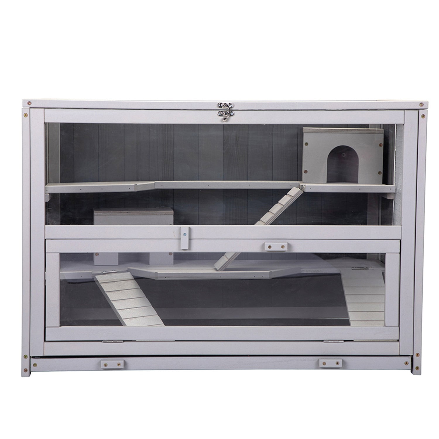 Pefilos 3 Tier Hamster Cage Rat House-Leak guinea pig hideout mouse house, Gray Pefilos 3 Tier Hamster Cage Rat House-Leak guinea pig hideout mouse house, Gray