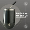 thumbnail image 3 of TAL Stainless Steel Wine Tumbler with Straw 16oz, Black Shimmer, 3 of 5
