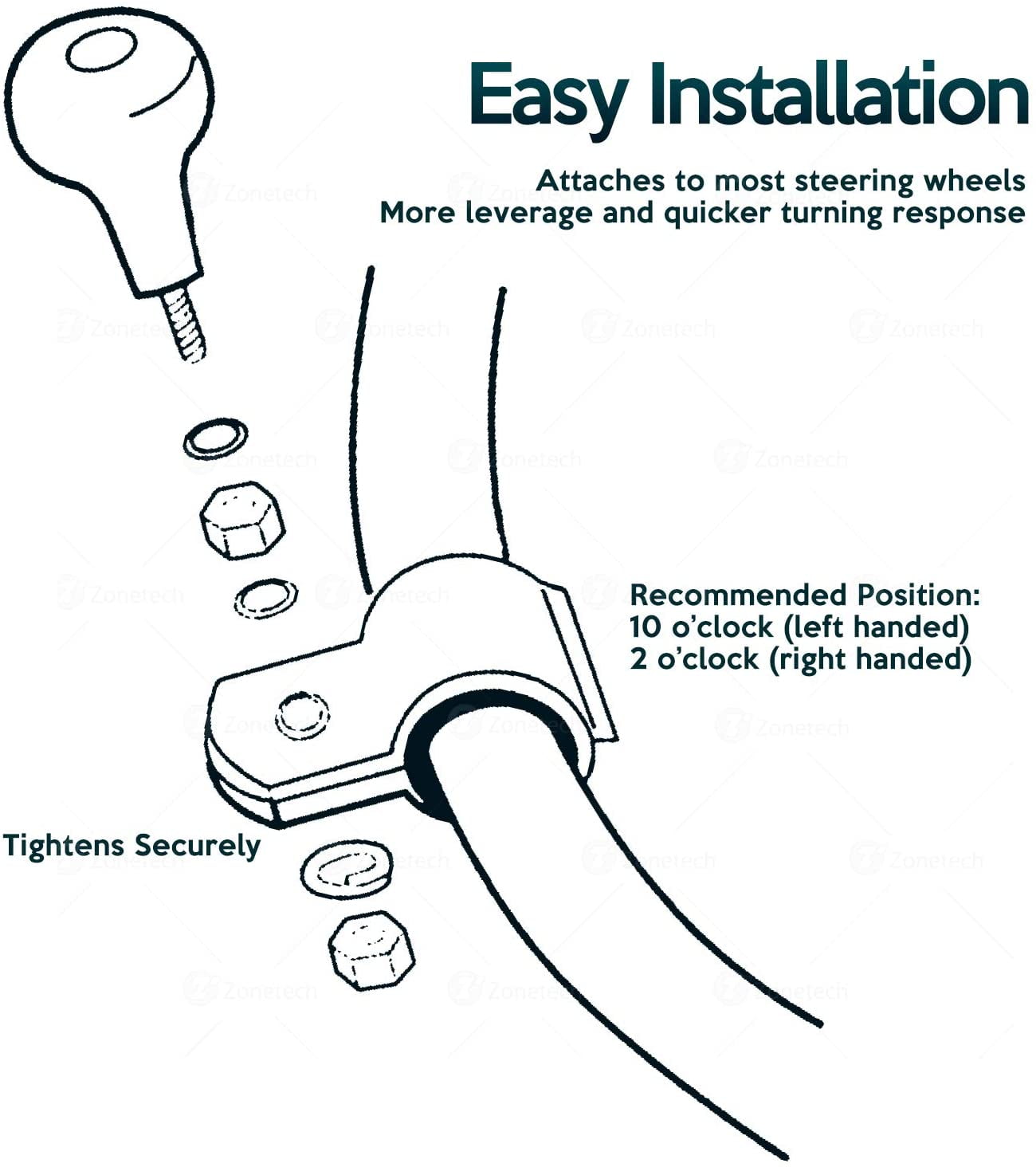 Buy Zone Tech 2Pack Woodgrain Steering Wheel Spinner Knob Steering Wheel Spinner with Power