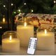 thumbnail image 1 of Juego de 3 Velas de Pilar de Vidrio sin Llama Volnyus con Control Remoto, 1 of 7