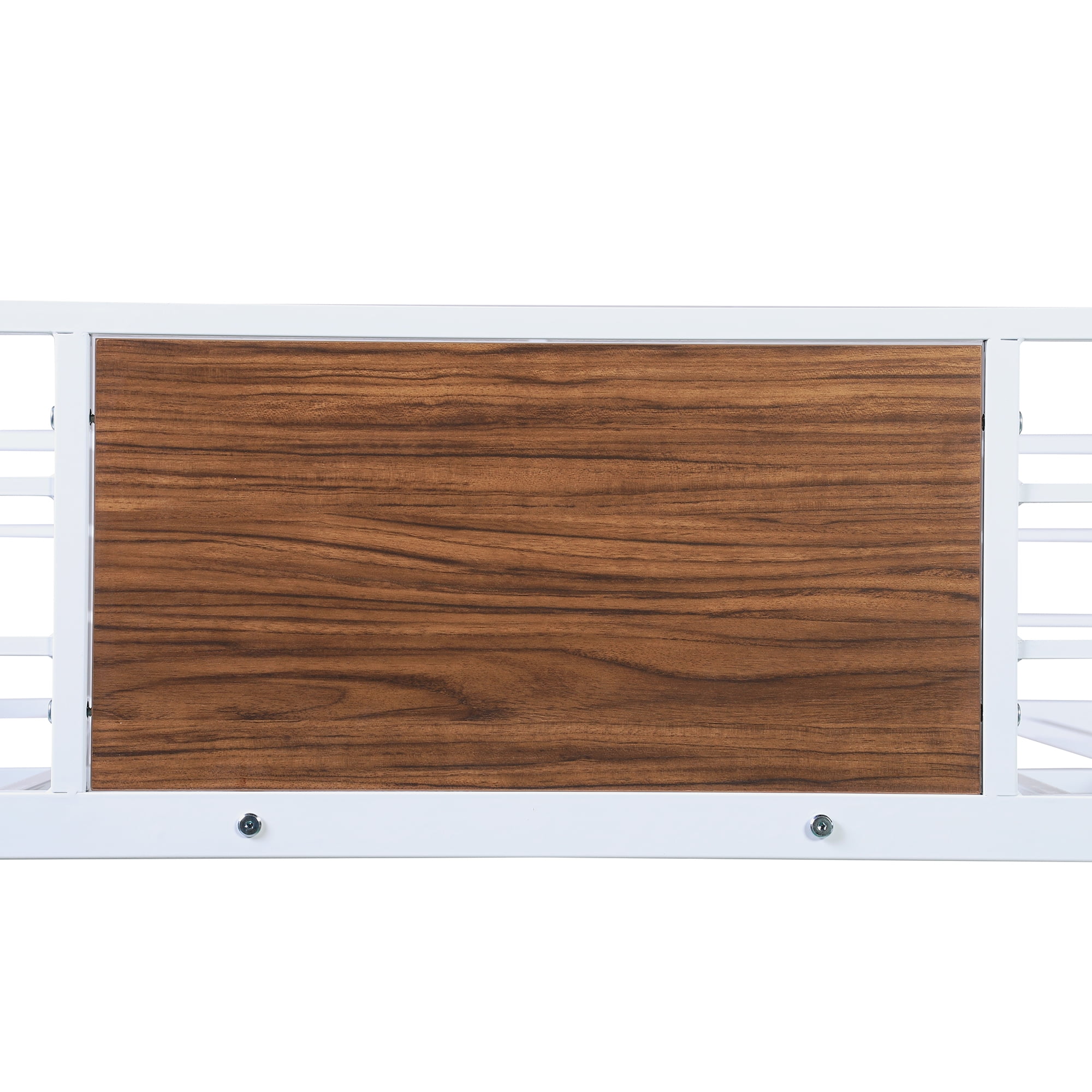 Kepooman Wood Bunk Bed Security, Full-Over-Full, White/Brown Kepooman Wood Bunk Bed Security, Full-Over-Full, White/Brown