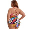 thumbnail image 3 of DARING DIVA Women's Plus Swimsuit Tummy Control Cutout Monokini L Multi Geometric, 3 of 7