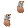 thumbnail image 2 of Cateissary Ramillete de muñeca con rosa encantadora, accesorio hermoso y femenino, ramillete de muñeca con rosa de satén hecho a mano N18 N18 plata 2piezas, 2 of 6