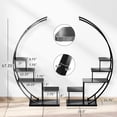 thumbnail image 6 of 5 Tier Metal  Stand Indoor, 67.25“ Tall Half Moon Shape Multiple Stand Holder Shelf Planter Display, Hanging Shelf Flower Stand Ladder for Patio Garden Living Room, Black Set of 2, 6 of 8