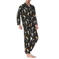 thumbnail image 2 of Honeii Dancing Skeleton Party Pattern Mens Pajamas Set,2pcs Men's Lounge Long Sleeve Sleep Shirt and Pajama Bottoms Sleepwear Set,Mens Pjs Sets-Medium, 2 of 7