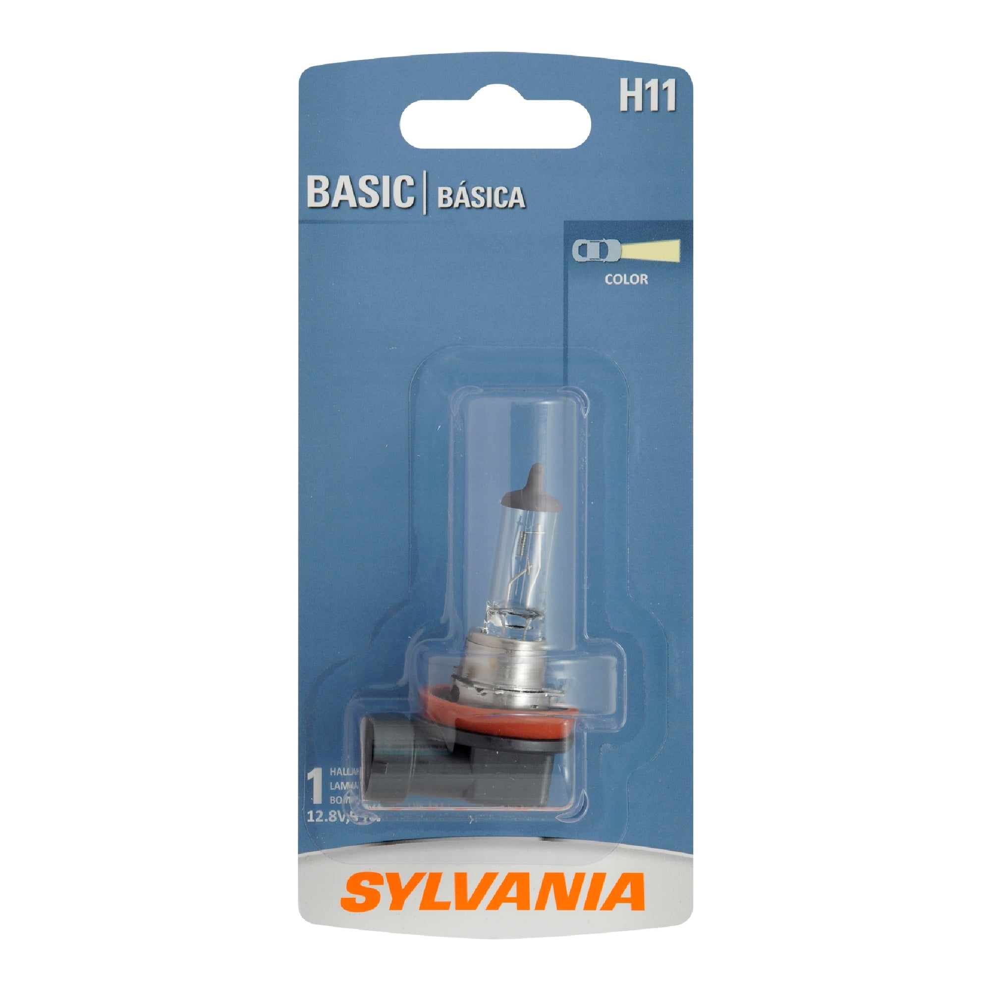 Sylvania H11 Basic Auto Halogen Headlight Bulb, 1 pack, Compatible with Multiple Cars