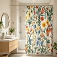 thumbnail image 4 of Fmbmuo Wildflower Shower Curtain 72x47 Inch Waterproof Quick-Dry Polyester Bathroom Curtain with 12 Hooks No-Drill Floral Decor,Multicolor, 4 of 5