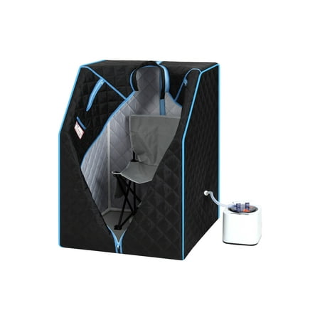 Steam Sauna, Half Body Steam Sauna Tent for Spa Detox at Home PVC Pipe Connector, with FCC Certification, Black