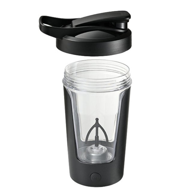 Taza autoagitadora de 450ml, taza mezcladora automática de plástico de calidad alimentaria, completamente automática, segura y estable, para el hogar, cafetería, oficina, color negro