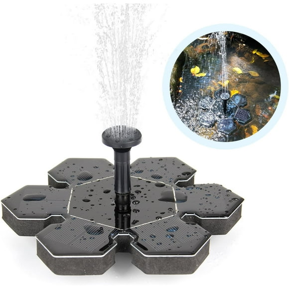 Solar Fountain, Solar Pond Pump Outdoor Water Pump Solar Pump with 1.4W Monocrystalline Solar Panel Fountain, Floating Decoration for Garden, Bird Bath, Fish Tank, Small Pond