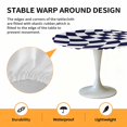 thumbnail image 6 of Navy Blue and White Elastic Fitted Round Table Cover Aesthetic Modern Abstract Waterproof Outdoor Tablecloth for Holiday Party, Picnic, Patio & Dining Fits Tables Up to 45"-54", 6 of 8