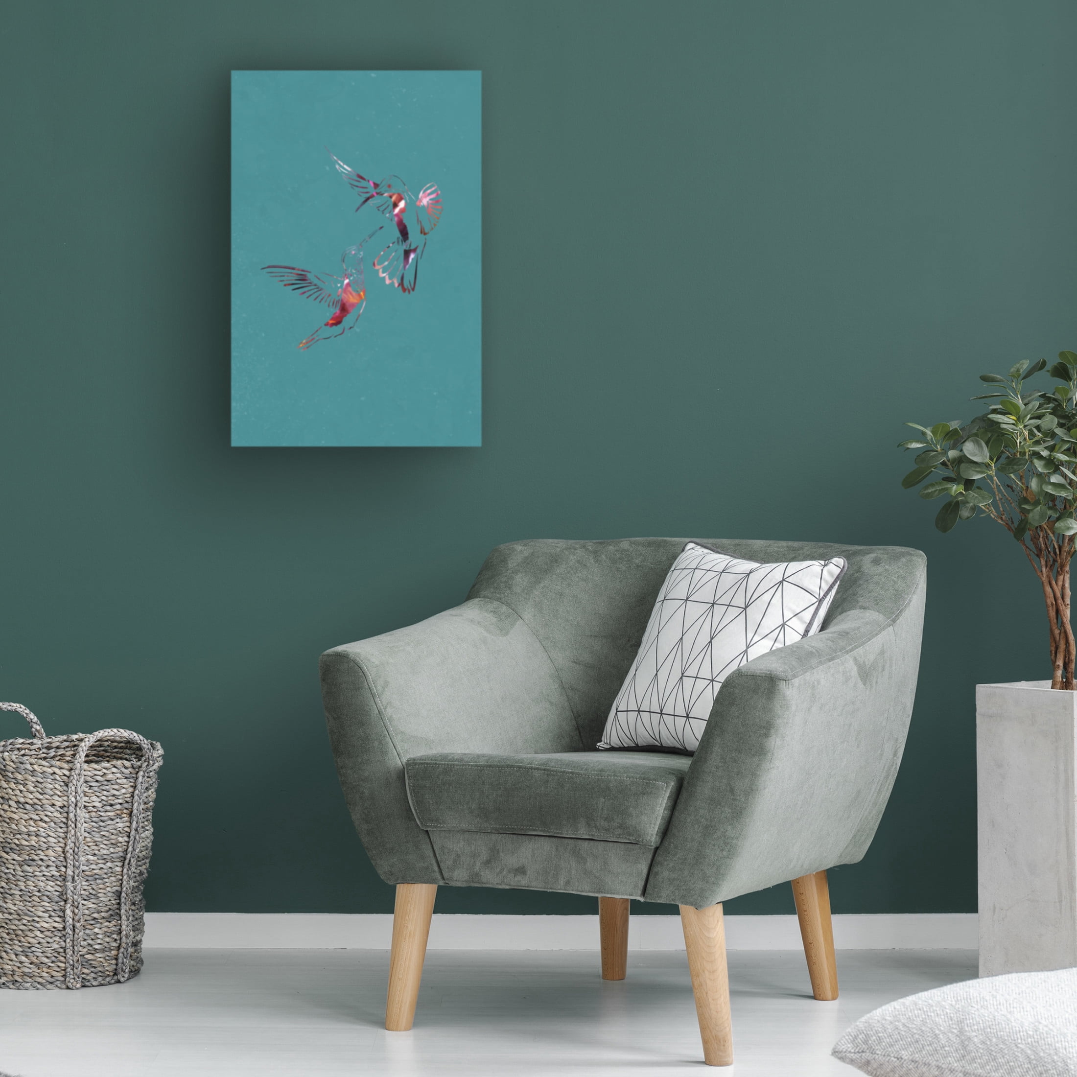 Trademark Fine Art Sarah Manovski  Pink Green Bird Flight Canvas Wall Art