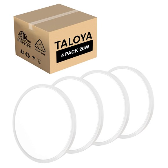 TALOYA Lot de 4 Plafonniers Encastrés 12 Pouces (3000K/3500K/4000K/5000K/6500K), Luminaire DEL Super Mince pour Garde-Robe Salle à Manger Garage Hallwa