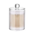 thumbnail image 2 of Vruelia oz Plastic Cotton Swab Ball Pad Holder, Qtip Jar Clear Makeup Organizer, Bathroom Containers Dispenser 3 Pack, 2 of 8
