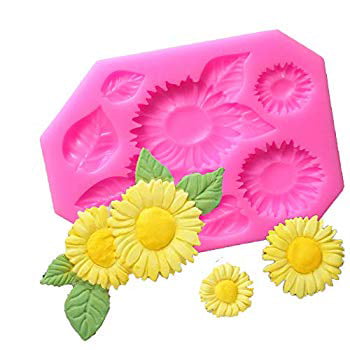 3D Sunflower Silicone Molds Fondant Cake Chocolate Decor Kitchen Tools FM 