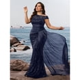 thumbnail image 6 of AURA Plus Size Evening Dress Sequin V Neck Sleeveless Party Long Slim Fit Polyester Summer, 6 of 8