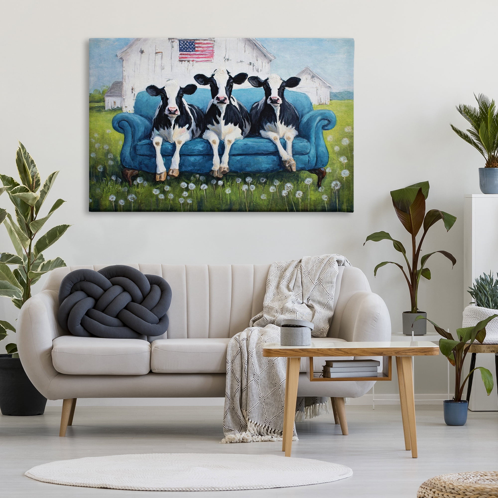 Stupell Industries Barnyard Sofa Sisters Canvas Wall Art, design by Tina LeCour