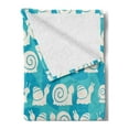 thumbnail image 2 of Snail Soft Flannel Fleece Blanket, Cartoon Silhouette Snail Pattern on Background with Floral Leaves Print, Cozy Plush for Indoor and Outdoor Use, 50" x 70", White Blue and Turquoise, by Ambesonne, 2 of 5