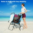 thumbnail image 6 of Slsy Beach Cart Chairs with Wheels, 2 in 1 Folding Beach Chair Camping Chairs with Canopy Sun Shade, Tanning Chairs Wagon Cart Combo for Sunbathing, Pool, Backyard, 6 of 7