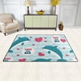 thumbnail image 2 of Coolnut 31x 20 Inch Area Rug, Carpet Flock of Dolphins Doormat for Hardwood Floor Entrance Living Room Bedroom 2'7" x 1'8", 2 of 6